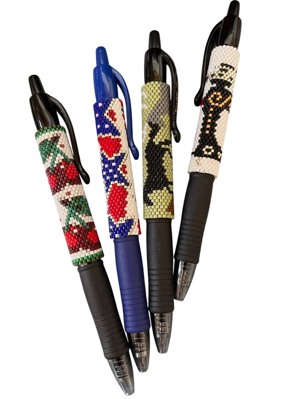 Artisan Gel Pen: Hand-Beaded Unique Patterned Beading, Handmade Gift