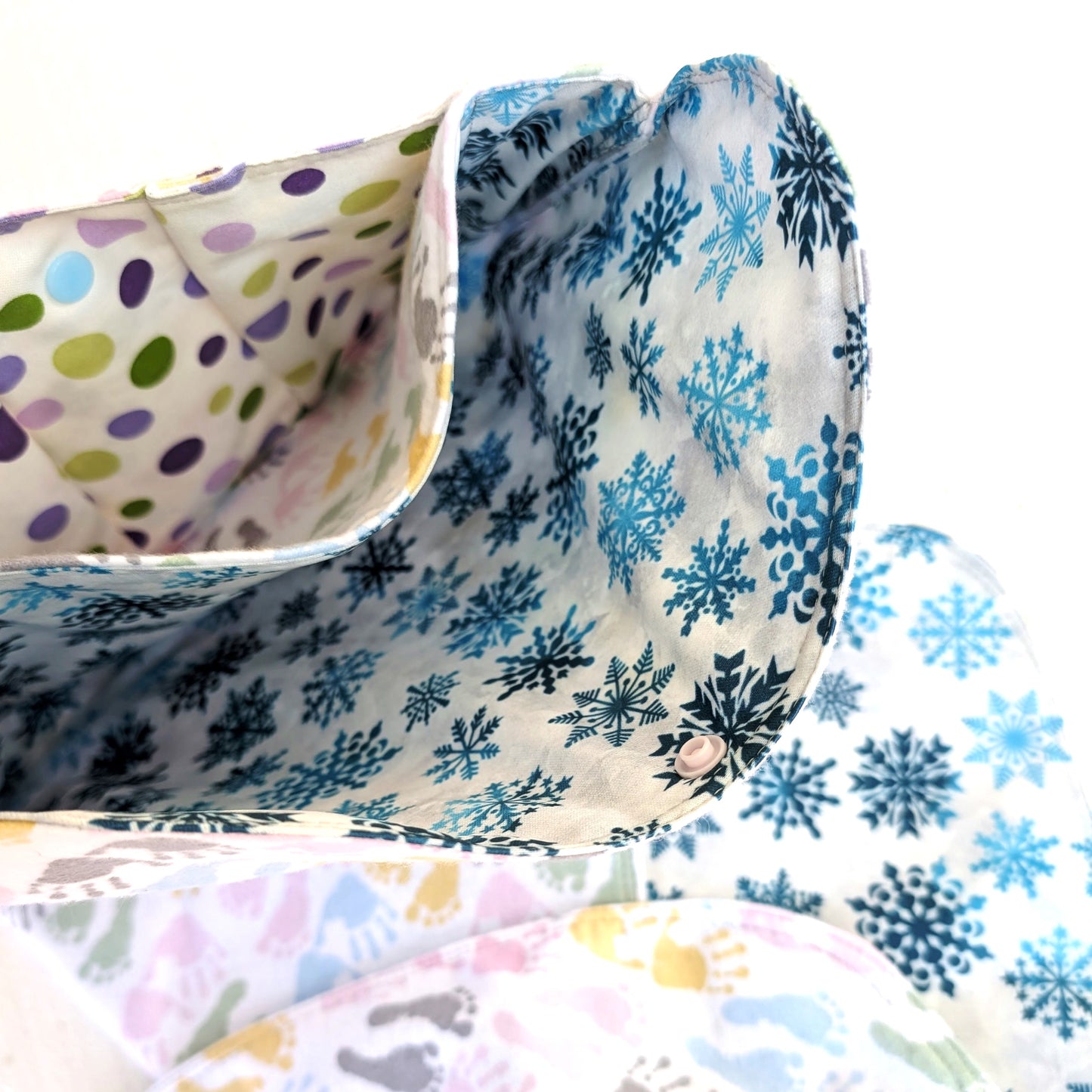 Baby Travel Set: Handmade 3-Piece; Waterproof Bib, Burp Cloth, and Diaper/Wet Clutch