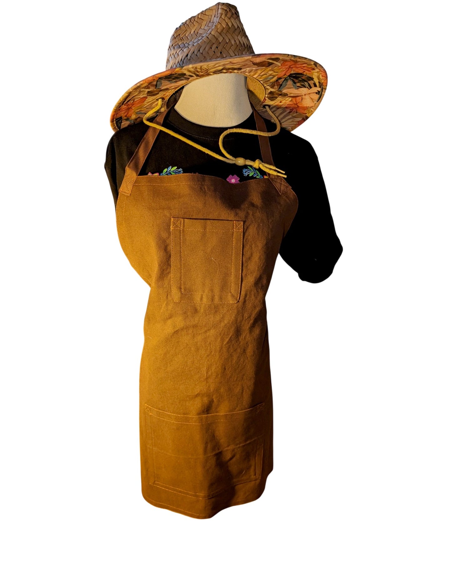 Canvas Utility Apron: Durable Cotton with Contrast Tie Option