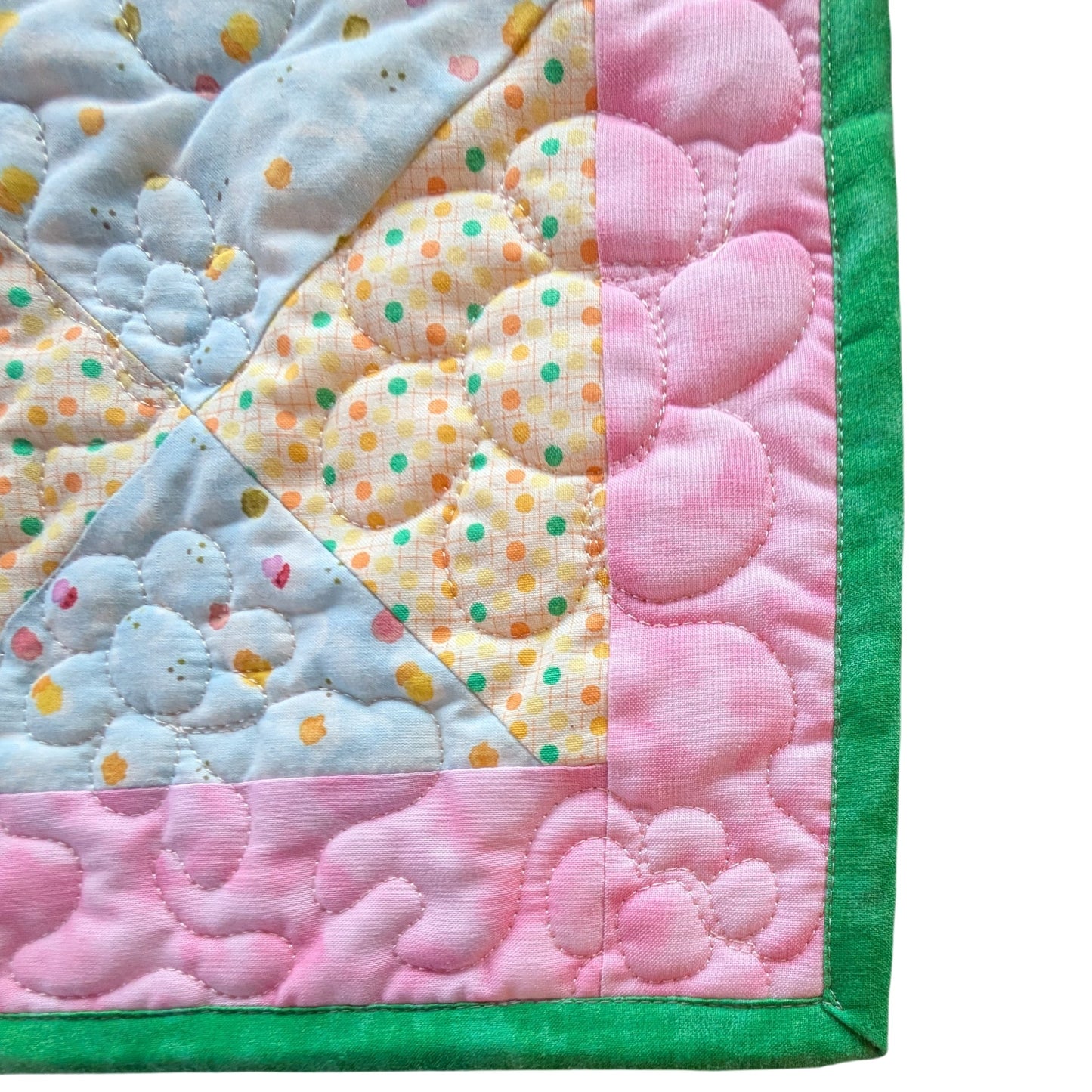 Winter-Weight Baby Quilt (47" Square) - Quilted Patchwork & Cozy Cuddle Back