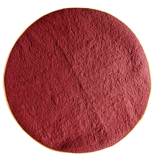 Round Quilted Table Topper (40" Diameter): Poinsettia Design, Longarm Quilted