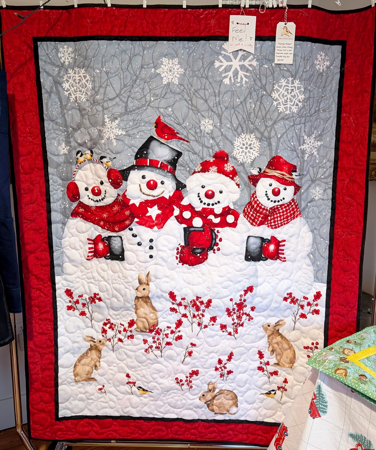 Snow Crew Family Photo! - Luxury Double Minky Throw Quilt (48" x 60")