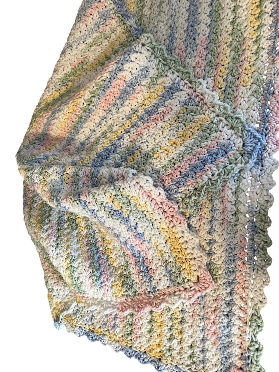 Baby Blanket Hand-Crocheted Pastel: Soft, Handmade Heirloom Gift