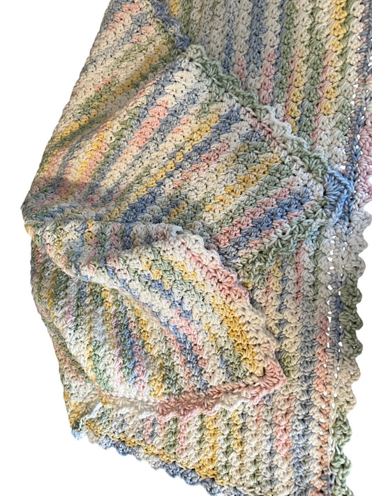 Baby Blanket Hand-Crocheted Pastel: Soft, Handmade Heirloom Gift