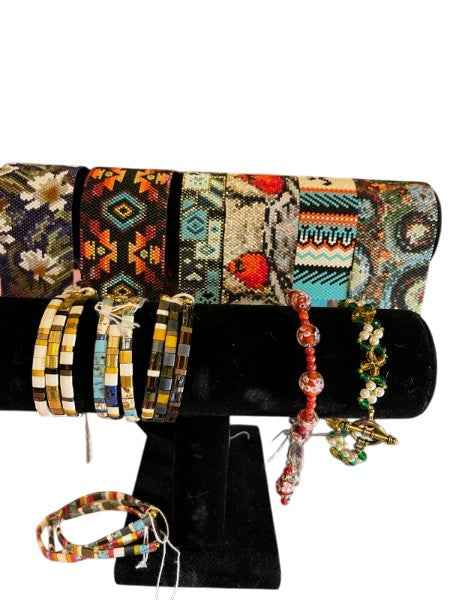 Hand-Beaded Artisan Jewelry Collection: Earrings, Stackable Bracelets, & Statement Cuffs