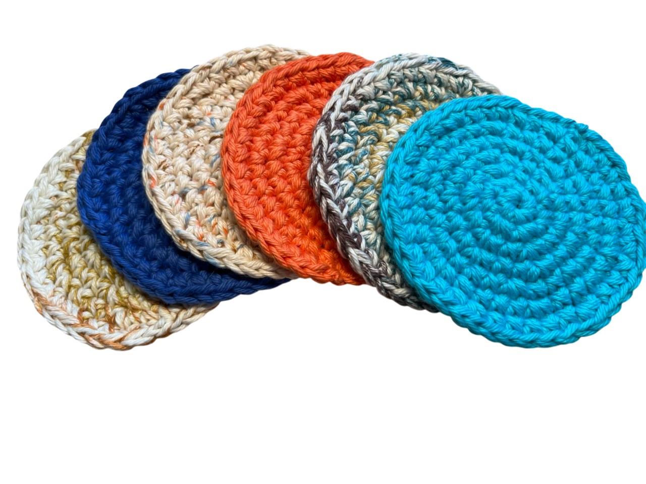 Coasters Handmade 100% Cotton Crocheted: Durable, Absorbent, and Colorful