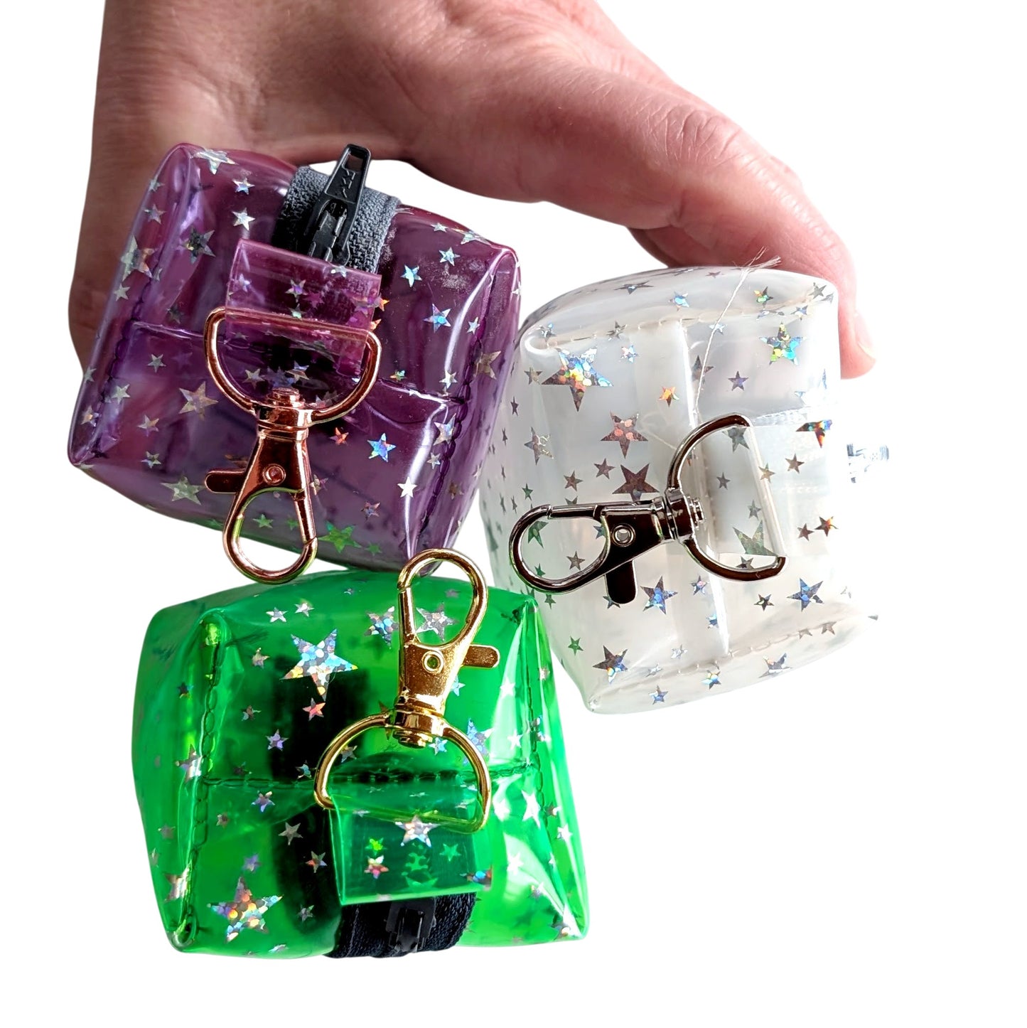 Itty Bitty Bags: (3" x 2"): Clear Vinyl Organizer with Lobster Clasp