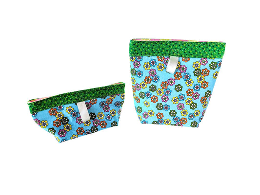 Reusable Fabric Lunch & Snack Bags (PUL Lined) - Eco-Friendly, Waterproof, & Washable