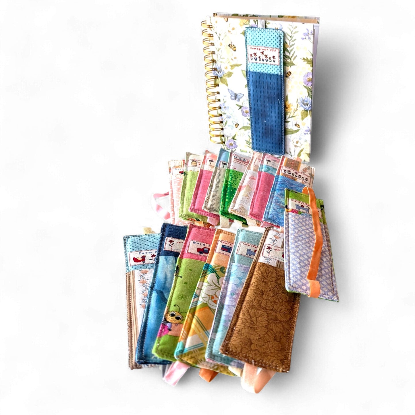 Pen Pocket Bookmark: Structured Fabric Page Marker with Elastic Strap & Pen Holder