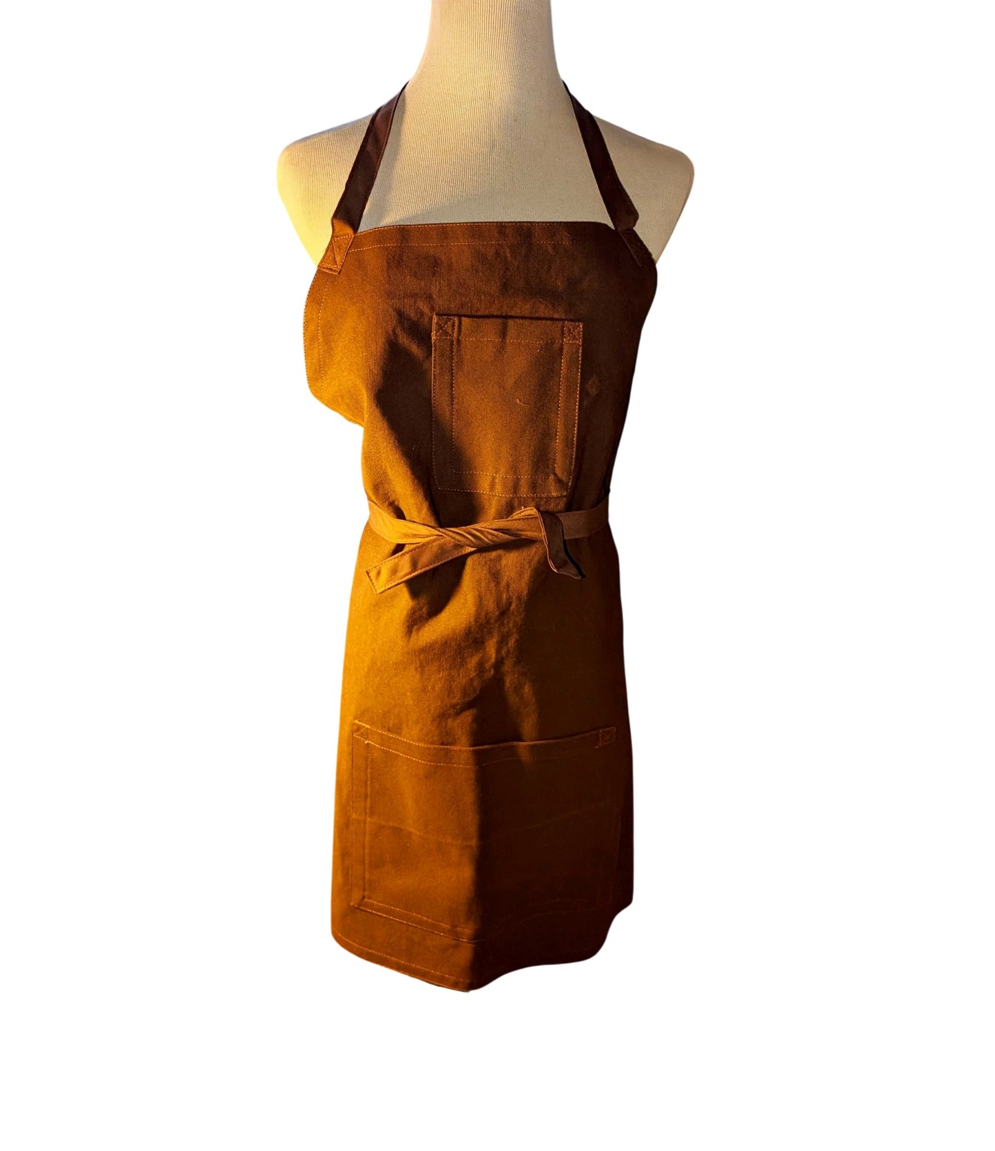 Canvas Utility Apron: Durable Cotton with Contrast Tie Option