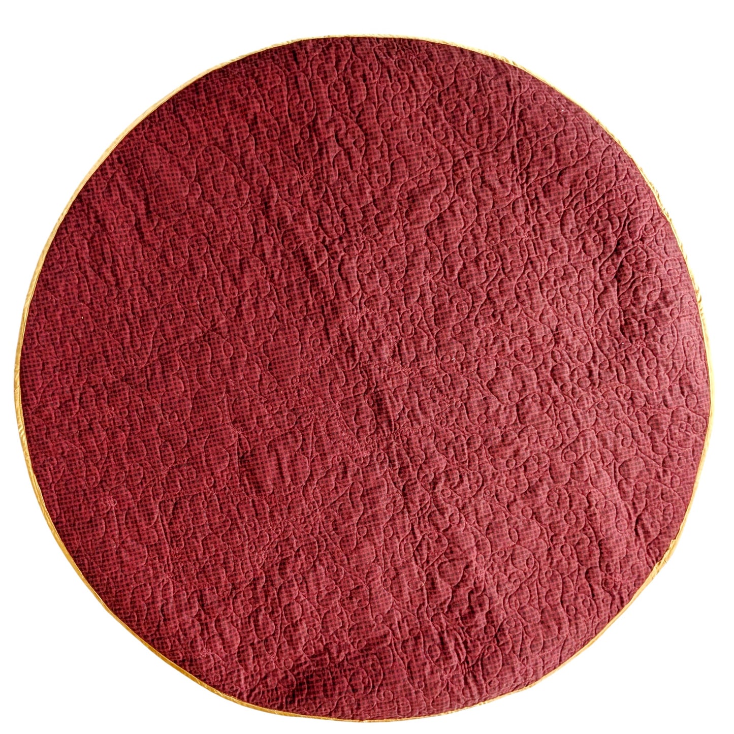 Round Quilted Table Topper (40" Diameter): Poinsettia Design, Longarm Quilted