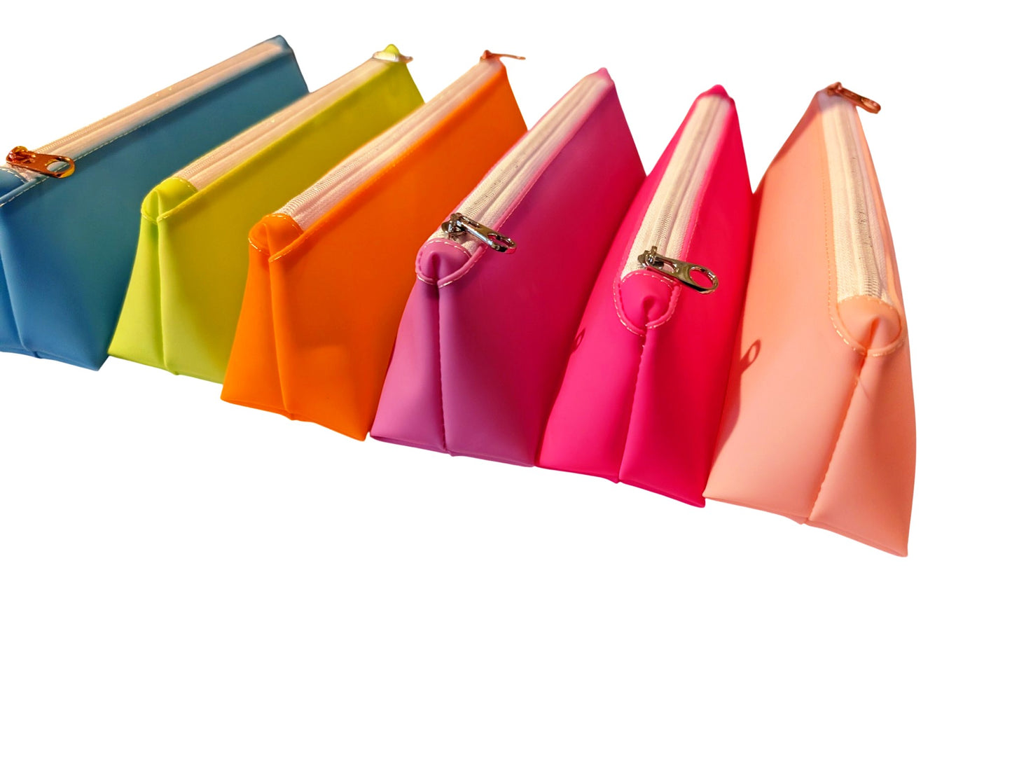Bright Jelly Vinyl Zipper Case - Multi-Use Pencil Pouch, Makeup Brush Bag, or Travel Organizer