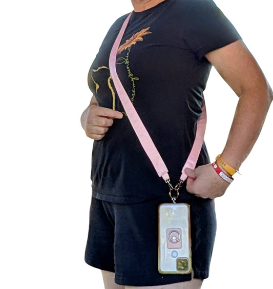 Phone Sling / Crossbody Lanyard with Universal Tether: Soft Satin Hands-Free